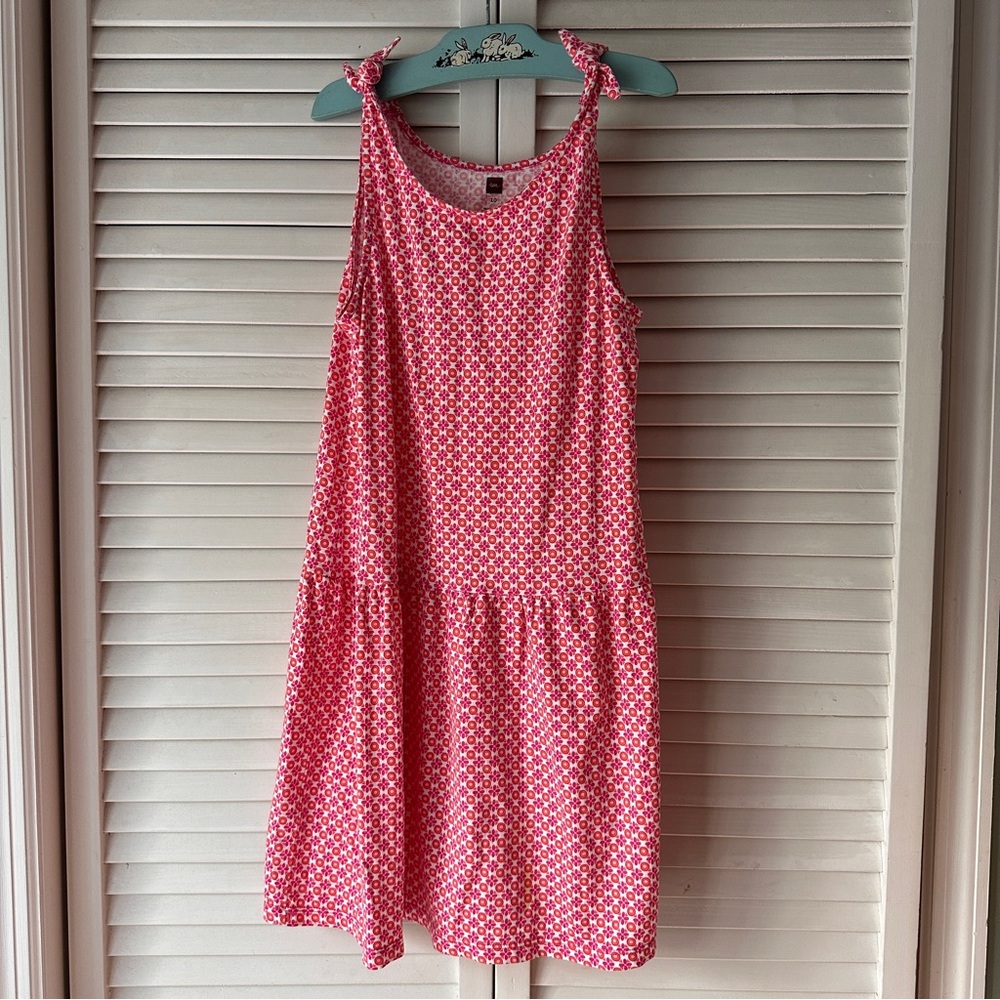 Tea Collection sleeveless pink geometric patterned Kids Dress
